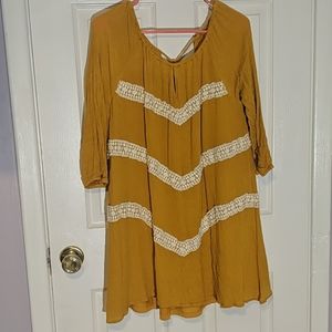 Yellow boho dress